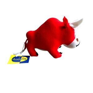 Vintage R. Dakin & Co. Dream Pets "Tobasco the Bull" Felted Stand-Alone Decor 6"